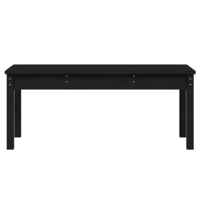 Bancă Grădină Lemn Masiv Pin - Negru - 109x44x45 cm
