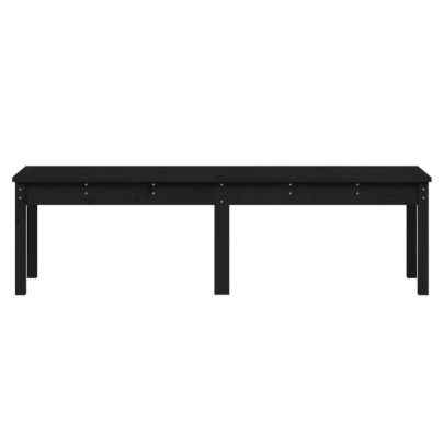 Bancă Grădină 2 Locuri Lemn Masiv de Pin - Negru | Livrare Gratuită