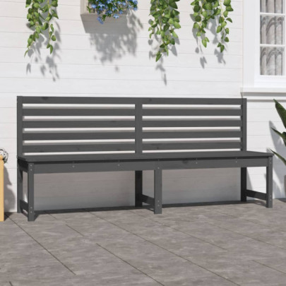 Bancă de Grădină Gri - Lemn Masiv de Pin - Livrare Gratuită