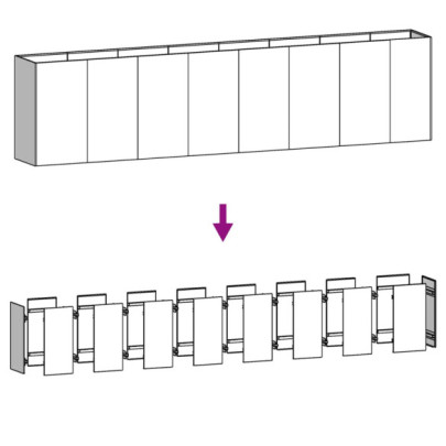 Strat Înălțat Grădină Oțel Corten 360x80 cm | Livrare Gratuită