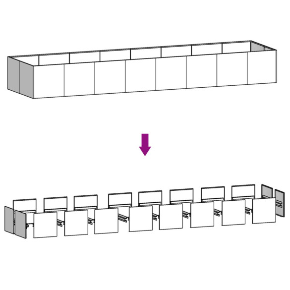 Strat Înălțat Grădină Oțel Corten - 360x80x40 cm