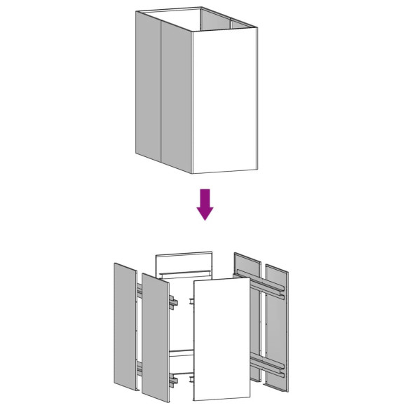 Jardinieră Oțel Corten 40x80x80 cm - Livrare Gratuită