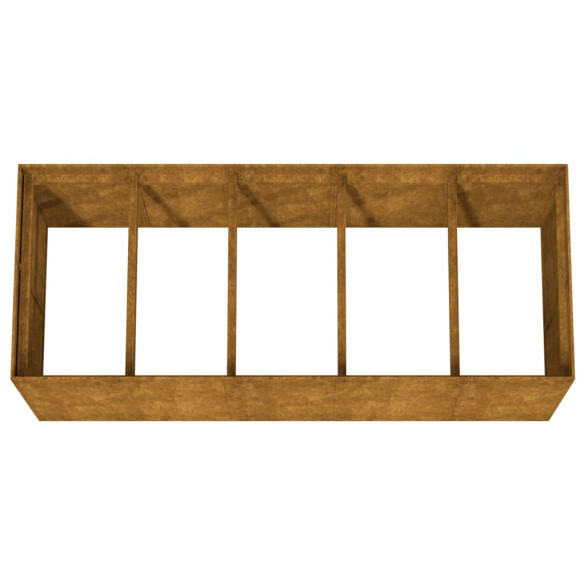 Strat Ridicat Grădină Oțel Corten 200x80x80 cm | Livrare Gratuită