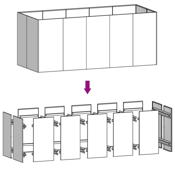 Strat Ridicat Grădină Oțel Corten 200x80x80 cm | Livrare Gratuită