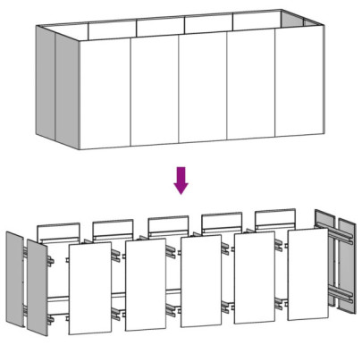 Strat Ridicat Grădină Oțel Corten 200x80x80 cm | Livrare Gratuită