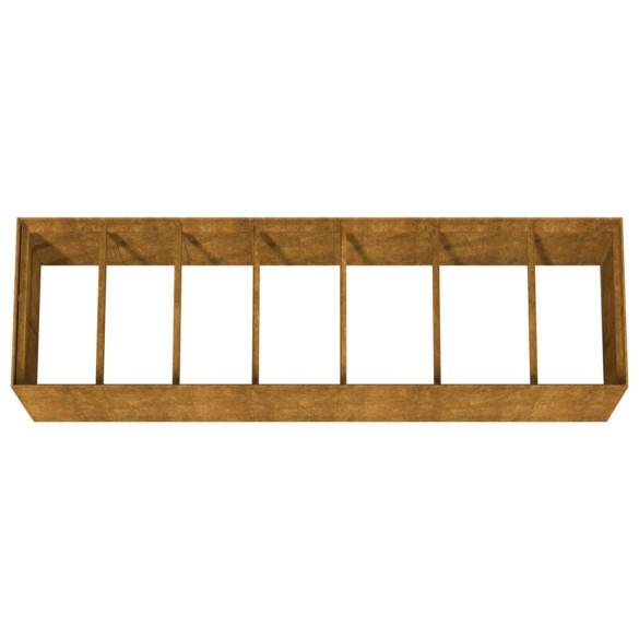 Strat Înălțat Grădină Oțel Corten 280x80x80 cm | Livrare Gratuită