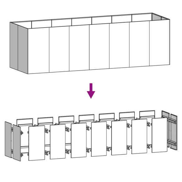 Strat Înălțat Grădină Oțel Corten 280x80x80 cm | Livrare Gratuită