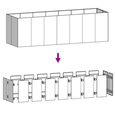 Strat Înălțat Grădină Oțel Corten 280x80x80 cm | Livrare Gratuită