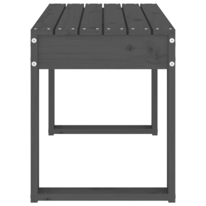 Bancă Grădină Gri Lemn Masiv Pin - Livrare Gratuită