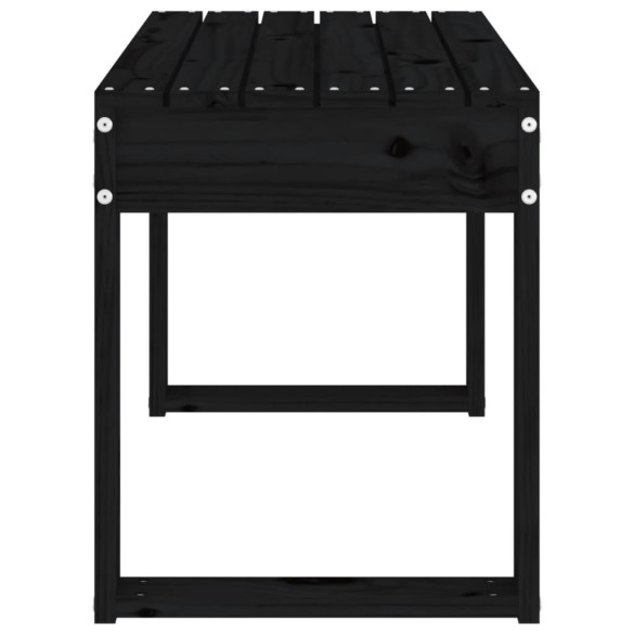 Bancă Grădină Lemn Masiv Pin - Negru - 80x38x45 cm