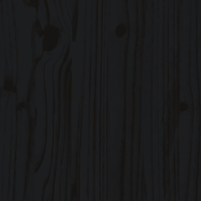 Bancă Grădină Lemn Masiv Pin - Negru - 80x38x45 cm