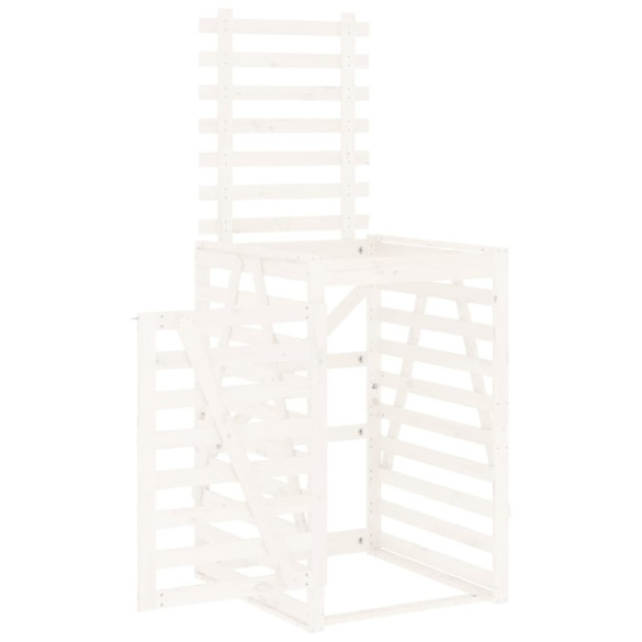 Cabinet Coș Gunoi Exterior - Alb, Lemn Pin | Livrare Gratuită