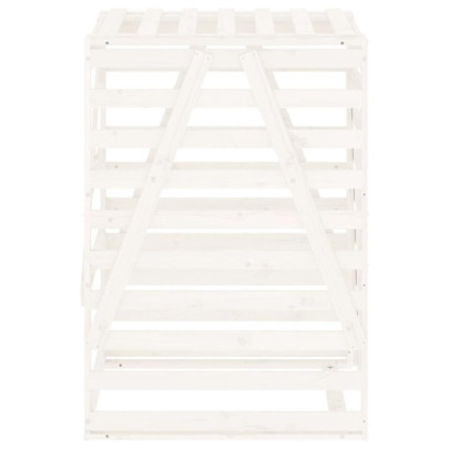 Cabinet Coș Gunoi Exterior - Alb, Lemn Pin | Livrare Gratuită