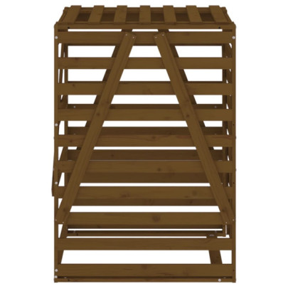 Cabinet Depozitare Gunoi Grădină - Lemn Masiv de Pin, Maro