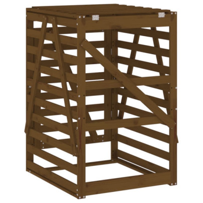 Cabinet Depozitare Gunoi Grădină - Lemn Masiv de Pin, Maro