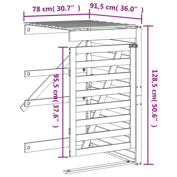 Extensie Pubelă Lemn Pin - Depozitare Gunoi Grădină Extensie Pubelă Lemn Pin - Depozitare Gunoi Grădină