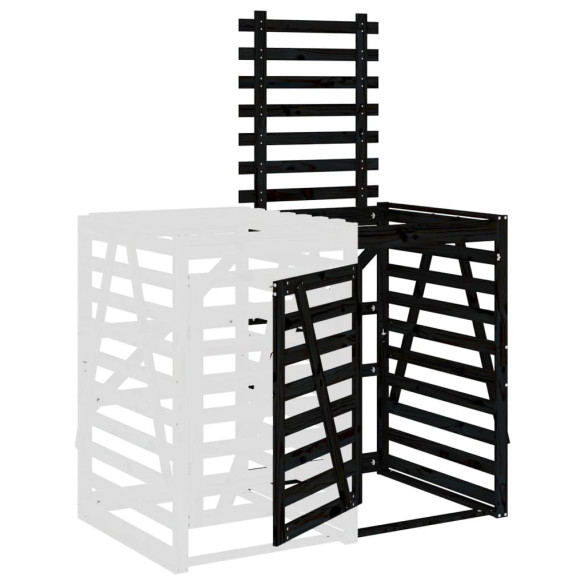 Extensie Depozitare Pubelă - Lemn Masiv de Pin, Negru