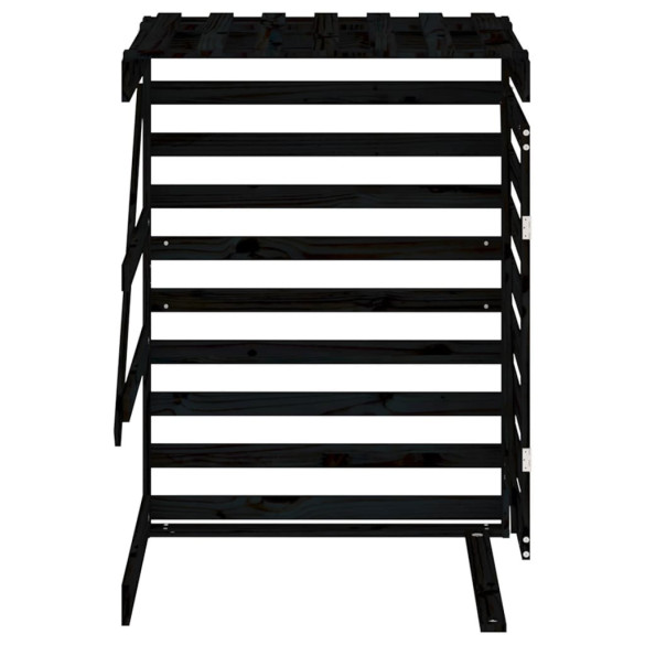 Extensie Depozitare Pubelă - Lemn Masiv de Pin, Negru