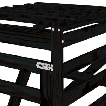 Extensie Depozitare Pubelă - Lemn Masiv de Pin, Negru