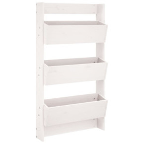 Jardinieră de Perete 3 Niveluri Alb Lemn Pin | Livrare Gratuită 2