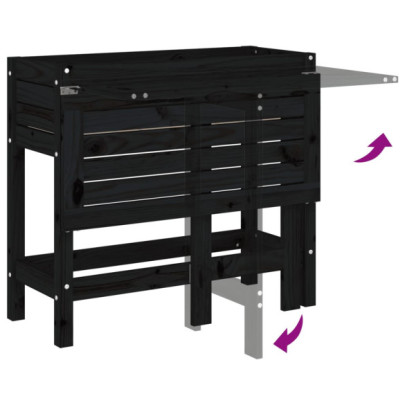 Jardinieră grădină blat pliabil lemn masiv pin | Livrare gratuită