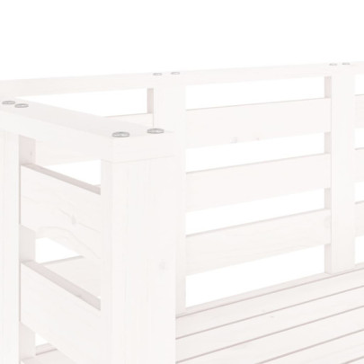 Bancă Grădină Albă - Lemn Masiv de Pin - Livrare Gratuită