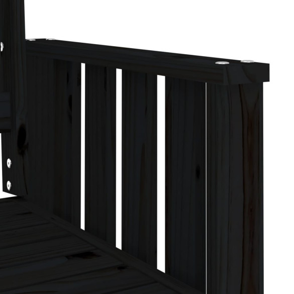 Bancă grădină cu masă 2 locuri - Lemn masiv de pin - Negru