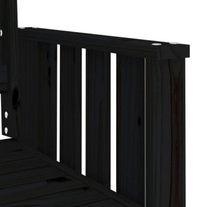 Bancă grădină cu masă 2 locuri - Lemn masiv de pin - Negru