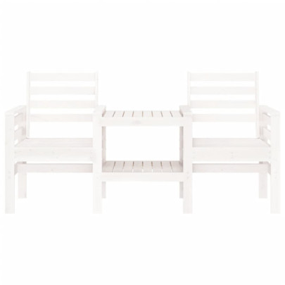 Bancă grădină cu masă 2 locuri - Lemn masiv de pin alb