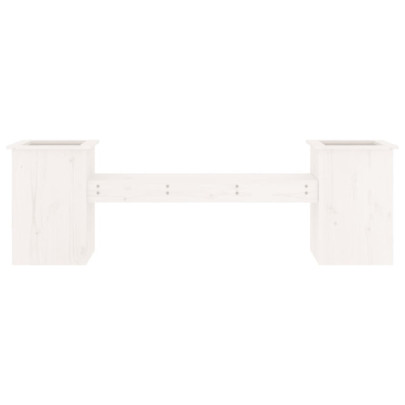 Jardinieră bancă albă din lemn masiv de pin - Livrare gratuită