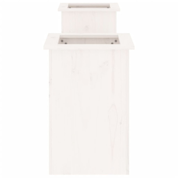 Jardinieră bancă albă din lemn masiv de pin - Livrare gratuită