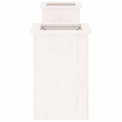 Jardinieră bancă albă din lemn masiv de pin - Livrare gratuită