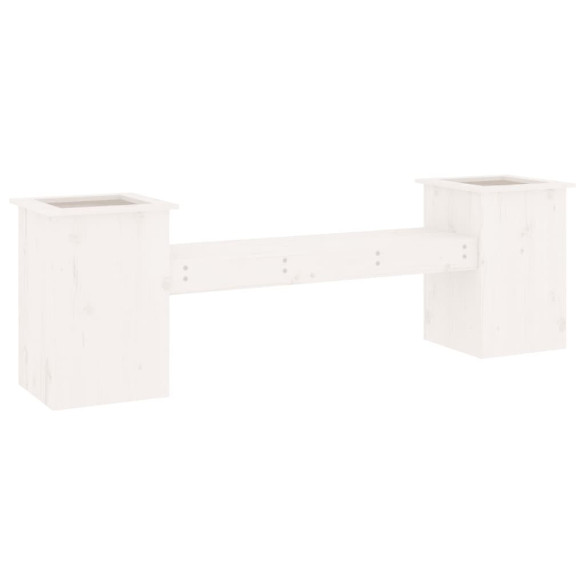 Jardinieră bancă albă din lemn masiv de pin - Livrare gratuită