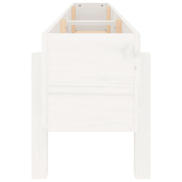 Strat Înălțat Grădină Alb - Lemn Masiv de Pin - Livrare Gratuită