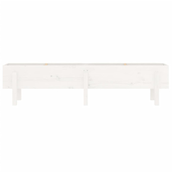 Strat Înălțat Grădină Alb - Lemn Masiv de Pin - Livrare Gratuită