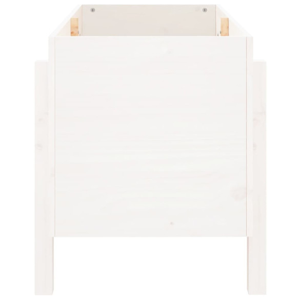 Strat Înălțat Grădină Alb - Lemn Masiv de Pin - Livrare Gratuită