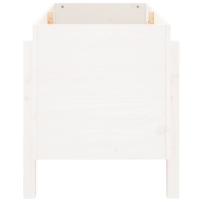 Strat Înălțat Grădină Alb - Lemn Masiv de Pin - Livrare Gratuită