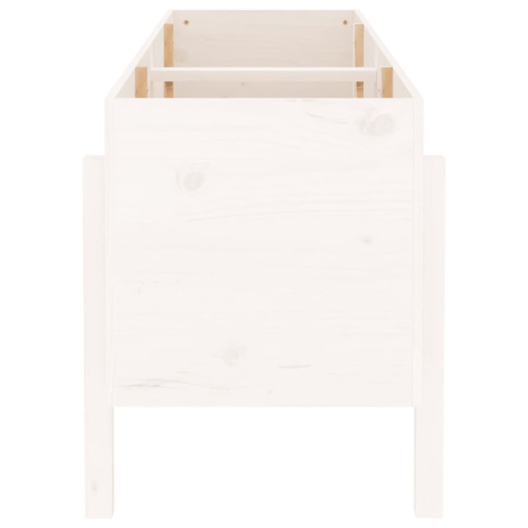 Strat Înălțat Grădină Alb - Lemn Masiv Pin | Livrare Gratuită