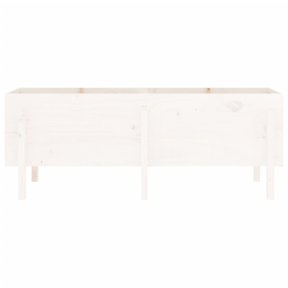 Strat Înălțat Grădină Alb - Lemn Masiv Pin | Livrare Gratuită