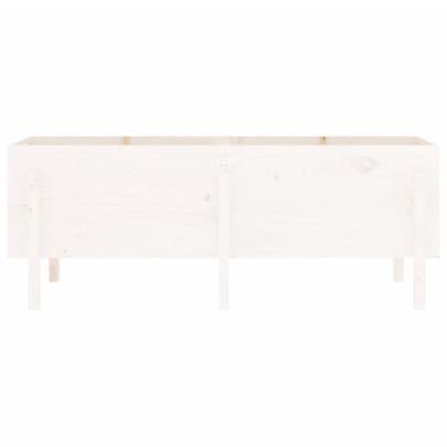 Strat Înălțat Grădină Alb - Lemn Masiv Pin | Livrare Gratuită