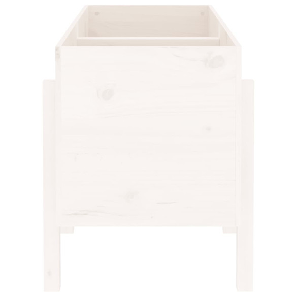 Strat Înălțat Grădină Alb - Lemn Masiv de Pin - Livrare Gratuită