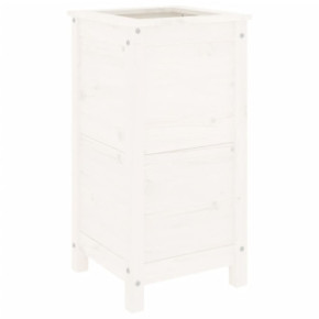 Jardinieră Grădină Albă din Lemn Masiv de Pin - 40x40x78 cm 2