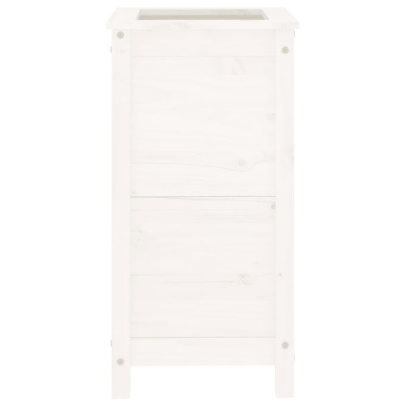 Jardinieră Grădină Albă din Lemn Masiv de Pin - 40x40x78 cm