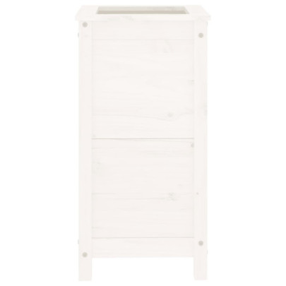 Jardinieră Grădină Albă din Lemn Masiv de Pin - 40x40x78 cm