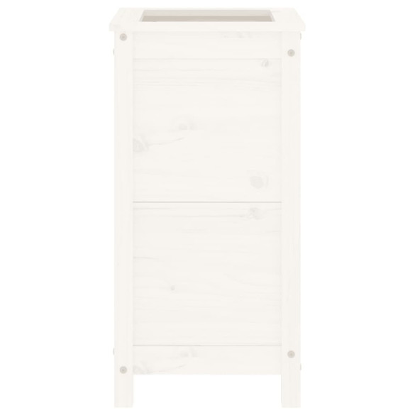 Jardinieră Grădină Albă din Lemn Masiv de Pin - 40x40x78 cm