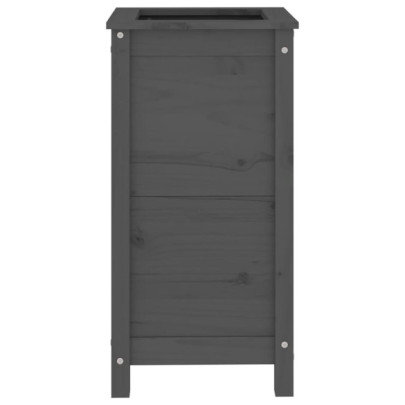 Jardinieră Grădină Gri - Lemn Masiv Pin 40x40x78 cm