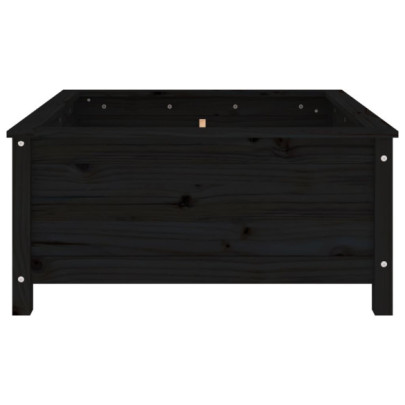 Jardinieră Grădină Lemn Masiv Pin - Negru 82.5x82.5x39 cm