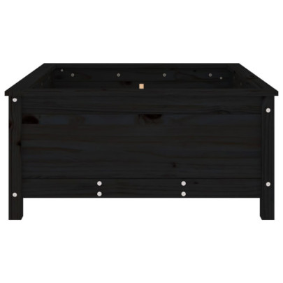 Jardinieră Grădină Lemn Masiv Pin - Negru 82.5x82.5x39 cm