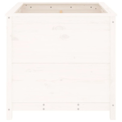 Jardinieră Grădină Albă Lemn Masiv de Pin - 82.5x82.5x78 cm