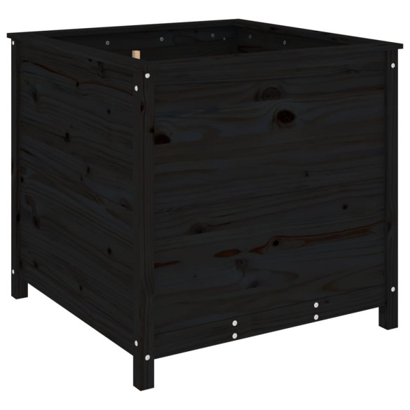 Jardinieră Grădină Lemn Masiv de Pin - Negru - 82,5x82,5x78 cm